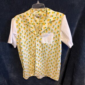 Tropical Pineapple Print Casual Shirt